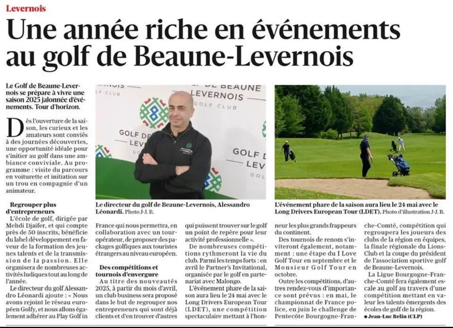 Article du Bien Public sur le Golf de Beaune-Levernois